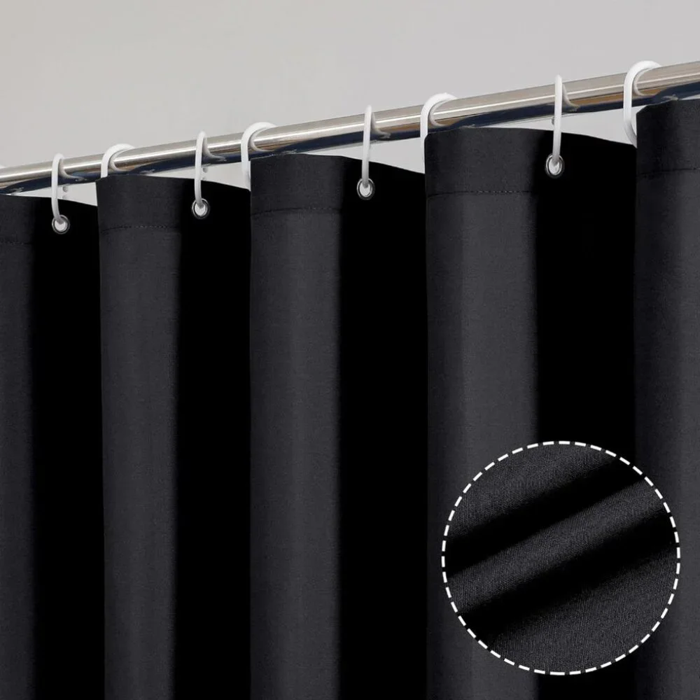 Solid Black Soft Cloth Shower Curtain | 72W x 72L | NWT